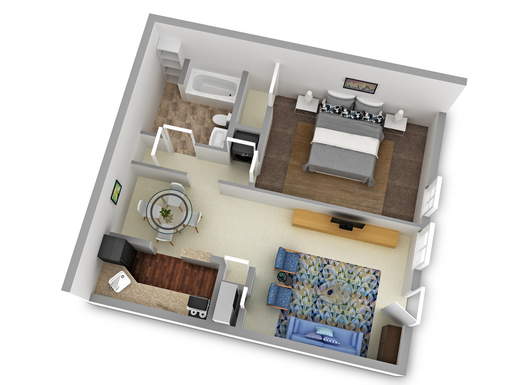 One Bedroom Type 1 Floor Plan